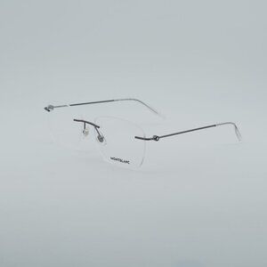Montblanc MB0075O 001 Eyeglasses Grey/Transparent 56mm Rectangle Frame
